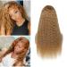 27 Wig Human Hair Pre Plucked Bleached Knots Honey Blonde Wig Human Hair Curly 4X4 Closure Wigs Human Hair Transparent Lace 9a Grade 27 Curly Human Hair Wig For Women 12 Inch 12 Inch (Pack of 1) 4*4 27 curly