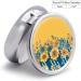 Buy Round Yellow & Blue Floral Print Pill Box - 3 Compartment Portable Medicine Organizer | Decorative Metal Pill Case - Buy Online on GoSupps.com