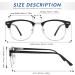 Przene Blue Light Blocking Glasses for Men & Women - Retro Round Semi-Rimless Eyewear with Spring Hinge in Black Leopard & Transparent - Buy Online on GoSupps.com