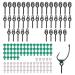 Fysl 140 pieces of fishing hooks set 40 pieces of thread bait screws 100 pieces of fishing hooks stopper hook stops fishing hook set circle oval k der jig hook fishing equipment accessories