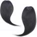 Bangs 2PCS Human Hair Clip on Bangs with Mid Part One/Two Sides Bangs Remy Hair in Extenssion French Invisible Fringe for Women Curved Bangs for Daily Wear (Color : #1 Size : 6 months) 6 months #1