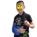 4DflexiSPORT Arm Sling Child (10-11yr blue/navy trim) Medical Grade Extra Deep Feel-safe Easy-fit Cooling Ultra-comfort Includes Smiley Sticker. Fits R or L arm.