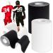 2 Rolls Football Turf Tape 10.9 Yards Extra Wide Athletic Arm Tape Ultra Sticky Sports Tapes Protect Elbows from Turf Burn(Black White)