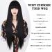 MISSQUEEN Long Black Wig with Bangs - 30 Inch Synthetic Straight Hair for Women - Buy Online on GoSupps.com