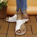 Women's Bunion Correction Leather Open Toe Sandals - Comfortable Orthopedic Platform Flip Flops with Toe Separator - Size 6.5 White - Buy Online on GoSupps.com
