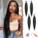 Feshfen Pre Stretched Extension Hair for Braids 65 cm 4 pieces Pres stretched braid hair extensions yaki-texture synthetic hair extensions ez braiding hair extension darkest brown 65 cm (4 Pack) 4 packs-4# darkest brown