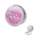JIABEIUS Compact Mirror Magnifier  Quicksand Portable Folding Mirror  Compact Mirror for Purses (Quicksand Pink)