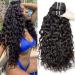 Yavida Water Wave Bundles Human Hair Curly Weave Human Hair Bundles Wet and Wavy Bundles Brazilian Water Wave Bundles Human Hair 9A Unprocessed Human Hair Weave Remy Hair Bundles 10 12 14 10 12 14 Inch 3 Bundles