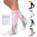 360 RELIEF Copper Compression Socks - for Women & Men | Graduated Athletic Fit for Running Nurses Shin Splint Flight Travel Maternity Pregnancy Boost Stamina | with Mesh Laundry Bag S-M Pink