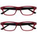 UV Reader Rubberized Red Black Reading Glasses Value 2 Pack Men Women UVR2PK033 +2.50 Rubberized Red Black +2.50 Diopters