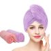 Microfiber Hair Towel Women 2 Pack Set 10 x 26 inch Super Absorbent Hair Drying Towel Wrap with Claw Clips After Shower Head Towel Wrap for Drying Curly Long Thick Hair