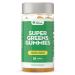 New Nature Super Greens Gummies Supplement with Fruit & Vegetable Powders Chlorella & Bacillus Coagulans 60 Gummies with Lemon & Orange Flavor Without Gelatin