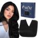 Fshine Black Weft Hair Extensions Real Human Hair Long Straight Hair Sew in Extensions Double Weft Remy Hair Weft Black Hair Extensions for Women 24Inch 100g