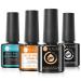 UR SUGAR 4 Pcs Nail Dehydrator Nail Primer Base and Top Coat Acid Free Natural Nail Prep Dehydrate & Bond Primer Kit Glossy Surface Quick Drying Long Lasting and Easy to Apply Base&Top Coat