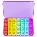 Doruimi tablet box 7 days in the morning in the evening small pill box large compartments medication box 7 days 4 compartments with simple open design for children older and arthritic hands - purple