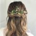 Emerald Green Rhinestone Gold Leaf Wedding Hair Pins - Pack of 3 | Bridal Hair Accessories for Women Girls - Buy Online on GoSupps.com