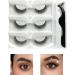 Dtaigou No Glue Lashes | 3 Pairs Stick Lashes Stick On Eyelashes False Eyelashes Natural Look Soft And Natural Look Lashes With Tweezers - Buy Online on GoSupps.com