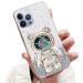 Tivenfezk Nadoli for iPhone 14 Pro Treibsand B r astronaut Hidden Stand Cap caricature glitter astronaut stand soft silicone bling mobile phone case.