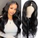 Xagujpo V Part Wig Human Hair Body Wave Wigs Upgrade U Part Wigs Brazilian Virgin Human Hair wigs for Black Women Glueless Full Head Clip In Half Wig V Shape Wigs No Leave Out Lace Front Wigs 150% Density Natural Color (...