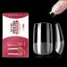 500 pieces of nail tips wrong nails tip set full cover tips for gelails clear acrylic nails artificial fingernails 12 sizes for nail studios and DIY nail art (short square) 500PC-short square