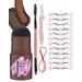 Eyebrow Stamp & 30 Eyebrow Stencils Kit, One Step Eyebrow Shaping Kit, Professional Brow Powder Stamp, Waterproof Long-Lasting Eyebrow Definer Makeup(Dark Brown)