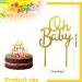 Baby Cake Topper 6Inch Cake Picks Baby Shower Birthday Gender Reveal Theme Party Glitter Acrylic Cake Decorations Supplies for Kids Baby Girl Boy Gold - Buy Online on GoSupps.com