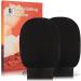 Exfoliating Glove Body Scrubber Premium Exfoliating Mitt for Normal to Dry Skin Body Exfoliator for Self-Tan Removal and Applicationin Made of Viscose Fiber (2 Black)