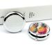 Round Pill Box - Tropical Fruit Watercolor Pineapple Print | 3 Compartment Portable Pill Organizer | Decorative Metal Medicine Case - Buy Online on GoSupps.com