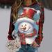 Women's Christmas Snowman & Penguin Print Sweatshirt - Comfy O-Neck Pullover for Winter | Light Blue XL - Buy Online on GoSupps.com