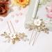 Bridal Flower Hair Pins: 4-Piece Pearl Hair Accessories with Ceramic Floral Clip for Wedding Party - Buy Online on GoSupps.com