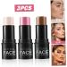 3 PCS Contour Stick Waterproof Long Lasting Highlighter Makeup Stick Lightweight Multi-use Cream Contour Buildable Face Makeup Kit for Cheeks Lips All Skin Highlighters Luminisers - Buy Online on GoSupps.com