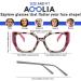 Buy AOOLIA Cat Eye Reading Glasses - Fashionable Anti-Blue Light Glasses for Women & Men - Large Frame Pink 2.5 Diopters - Buy Online on GoSupps.com