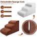 Kphico Sturdy 3 Tiers Foam Dog Stairs for High Beds - Non-Slip Pet Steps for Small Dogs & Cats - 15.7 High Dog Ramp - Extra Wide & Deep - Includes Pet Hair Remover Roller - A-Brown - Buy Online on GoSupps.com