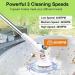 Electric Spin Scrubber Cordless Cleaning Brush with 8 Replaceable Brush Heads and Adjust Extension Handle LED Light Real-time Power Display 3 Speeds IPX7 Waterproof Shower Scrubber - Buy Online on GoSupps.com