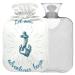 Naanle vintage sea anchor hot bottle with cover transparent hot water bottle 1l heat bottle for bed hand feet heat pain relief heat and cold therapy