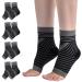 cheap4uk 4 Pairs Neuropathy Socks Plantar Fasciitis Foot Compression Socks Support for Men & Women Sports Injury Recovery Arch Support Anti-Slip Breathable Soothe Socks for Pain Relief S Black