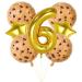 Chocolate Chip Cookie Party Decorations 7pcs Cookies Birthday Number Foil Balloon for Milk and Cookies 8th Birthday Party Supplies (8th)