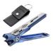 SG Nekoo Wide Jaw Opening Nail Clippers for Thick Nails Folding Lock Fingernail Toenail Clippers with Catcher Anti Splash Ultra Sharp Nail Cutter Trimmer for Men Women Adults Seniors (Mid-Blue1P)