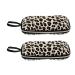 Milists 2 pieces sunglasses case leather glasses clip holder portable glasses storage box lightweight unisex reading glasses case leopard