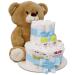 Milaboo blue diaper cake young with cozy large teddy bear i high -quality newborn gift with diapers and products from hipp i personal baby gift for birth blue