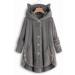 Shop Hanxiulin Oversized Warm Plush Fleece Jacket for Women - Long Sleeve Hooded Premium Coat in Dark Gray - XL & XXL Available - Buy Online on GoSupps.com