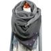 Cozy Triangular Scarf for Women - Patterned Loop Wrap Cape with Button | One Size Winter Poncho - Buy Online on GoSupps.com