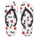 Mnsruu Dog Paw Print Red Heart Flip Flops Home Hotel Spa Bedroom Travel L for Men Women