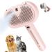 Cat brush with water tank spray cat brush with self -cleaning a button a cat brush for long -haired and short hair dog brush for anti -static electricity and knotting pink