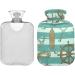 Naanle Sea Stripe Anchor Hot Water Bottle - 1L Transparent Heat Bottle for Pain Relief Hand & Feet Warmer Ideal for Bed & Cold Therapy - Buy Online on GoSupps.com