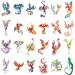 Wyuen 24 Sheets Phoenix Dragon Temporary Tattoo Sticker Women Men Watercolor Tattoos Body Art Waterproof Hand Fake Sticker W15