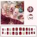 Christmas False Nails Set - 24Pcs Red Short Square Press on Nails with Santa & Snowflake Xmas Glitter. Perfect for Women & Girls Festival Holiday Nail Art - Buy Online on GoSupps.com