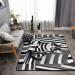 Black and White Striped Kitten Flannel Non-Slip Floor Mat - 63x48 Inches Comfortable & Lint-Free Perfect for Home & Office - Shop Internationally - Buy Online on GoSupps.com