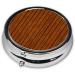 Brown Wood Pattern Round Pill Box - 3 Compartment Travel Organizer | Portable Pill Storage for Easy Travel - Buy Online on GoSupps.com