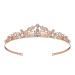 SWEETV Rose Gold Tiaras for Women Rhinestone Wedding Crown for Bride Small Princess Tiara Headband Birthday Bridal Hair Accessories Flower Girl Style 1